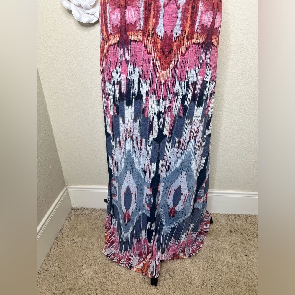 Anthropologie Vanessa Virginia Ikat Textured Pleated Maxi Skirt L - Picture 4 of 16